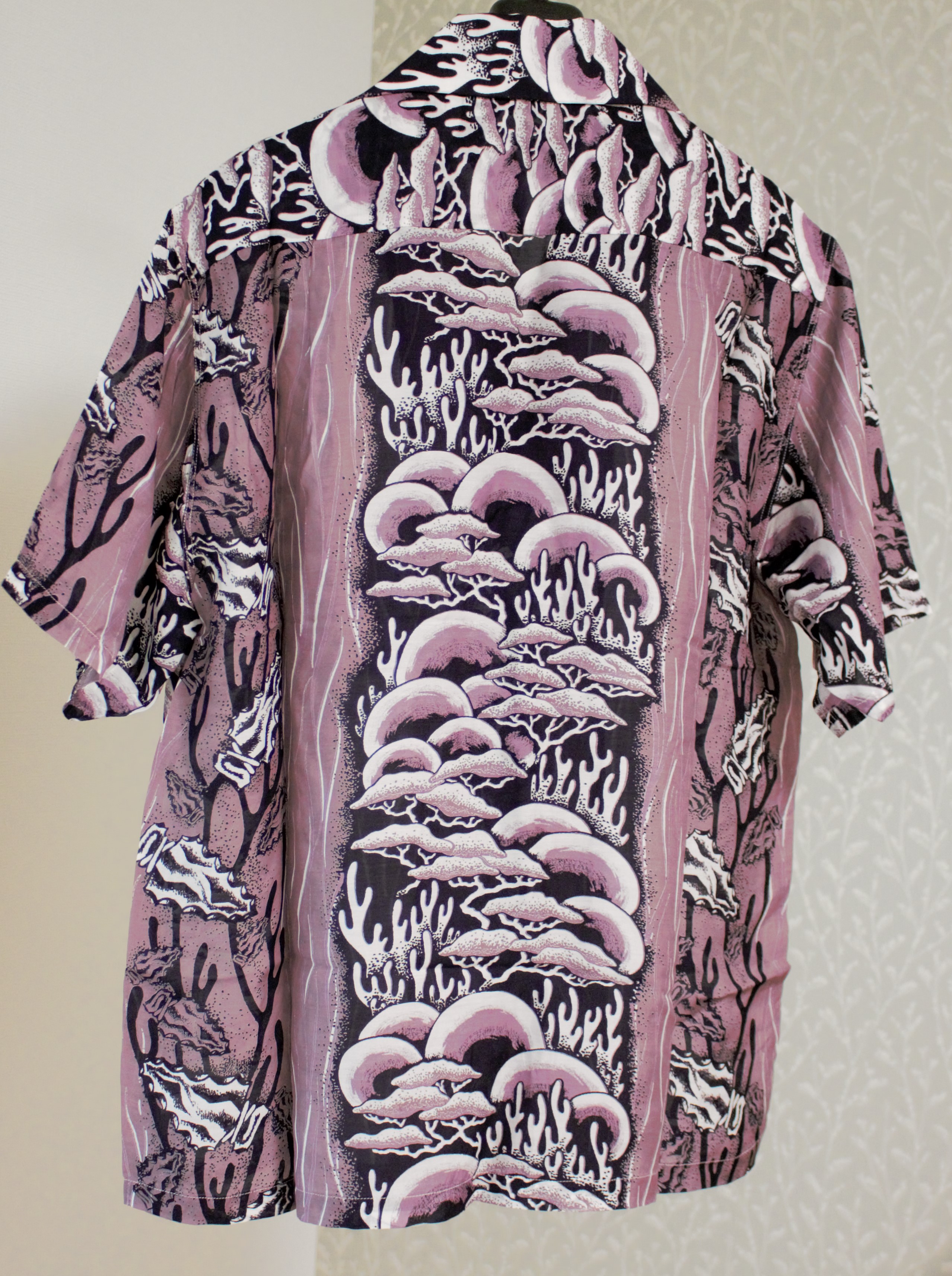 Silk Rayon Souffle & Arrowhead pt Rangle Collar Aloha Shirt K2304SS133